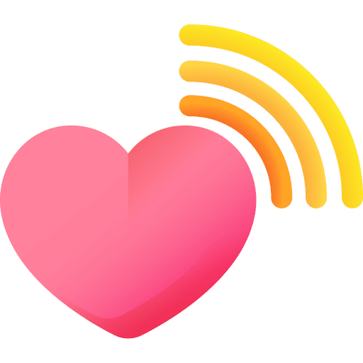 Heart valentines day connected signal icon