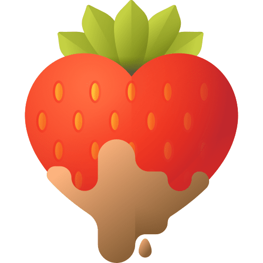 Strawberry romantic dessert food icon