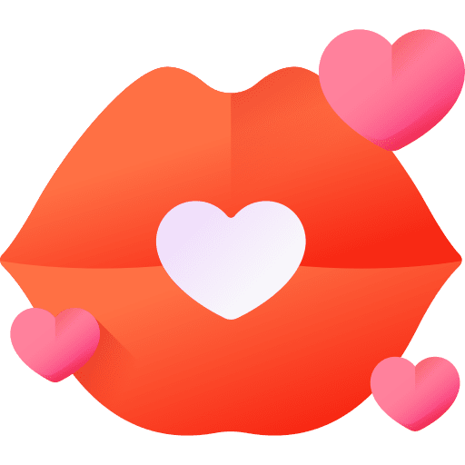 Kissing mouth love and romance kiss icon