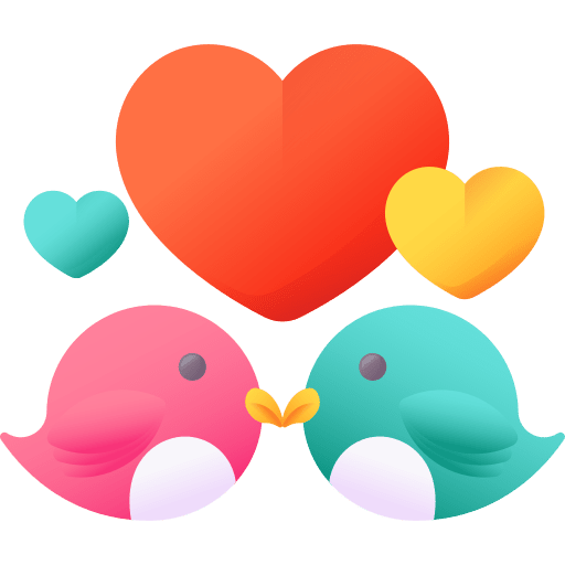 Love birds love and romance birds wings icon