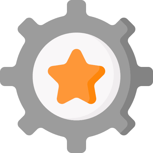 Progressive gear star business and finance icon
