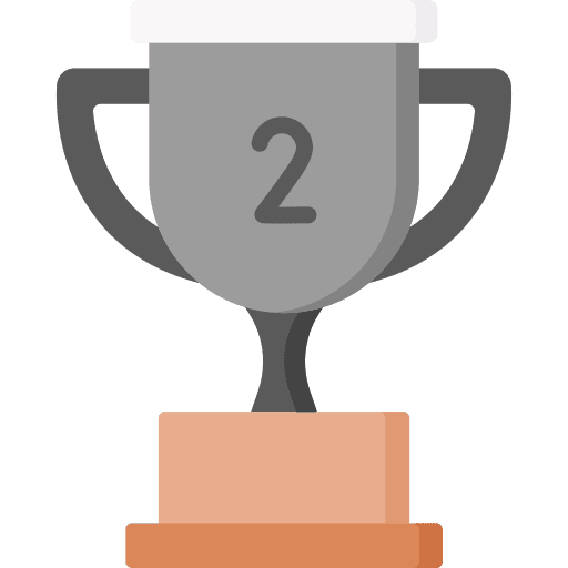 Trophy award champion second prize icon