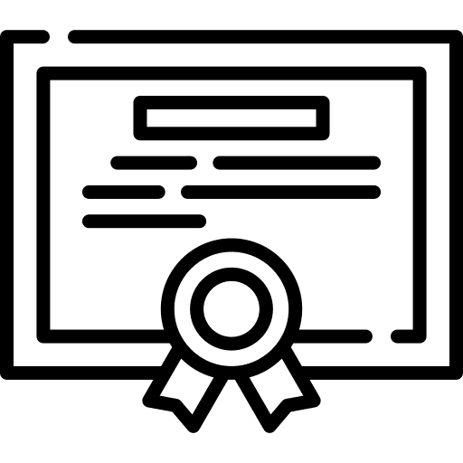 Certificate seo and web education certificate icon