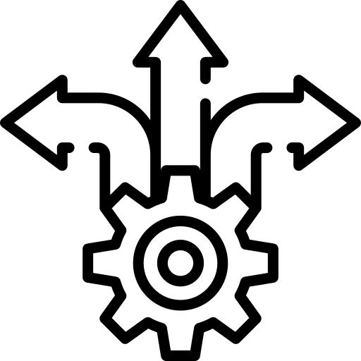 Decision setting gear decision icon