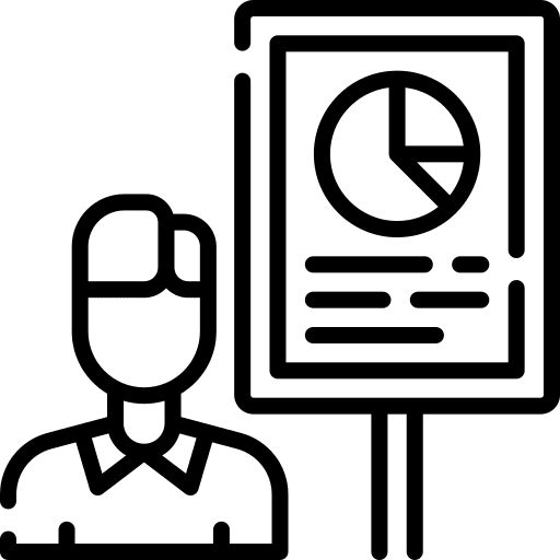 Presentation statistics chart presentation icon