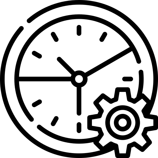 Time configuration setting time and date icon