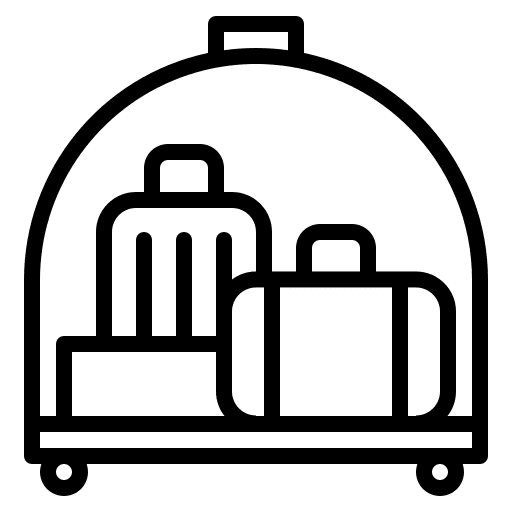 Travel luggage baggage trolley hotel icon