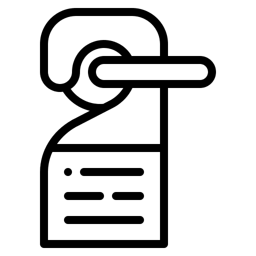 Door hanger door do not disturb doorknob icon