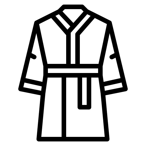 Bathrobe travel robe front desk icon