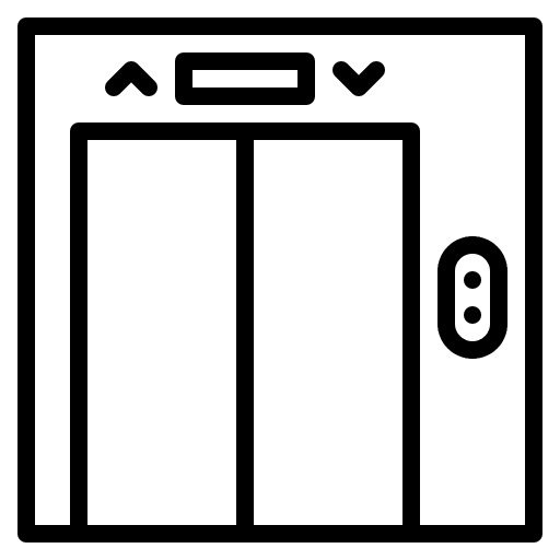 Elevator furniture and household architecture and city hotel icon