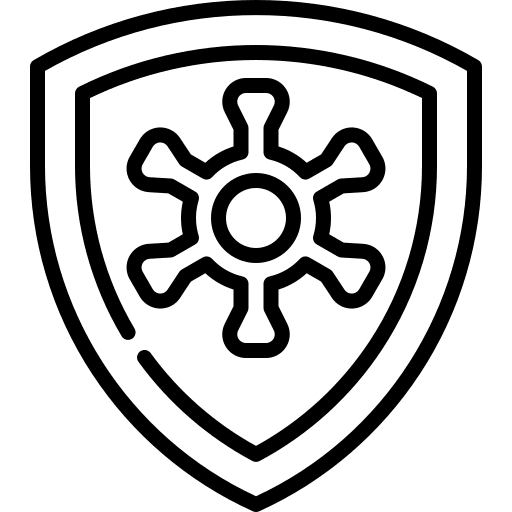 Prevention healthcare and medical shield virus icon