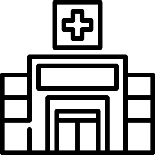 Hospital healthcare and medical health clinic hospital icon