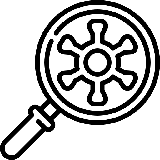 Coronavirus covid 19 loupe virus icon
