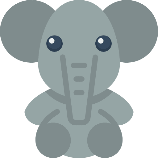 Elephant animal kid and baby toy icon