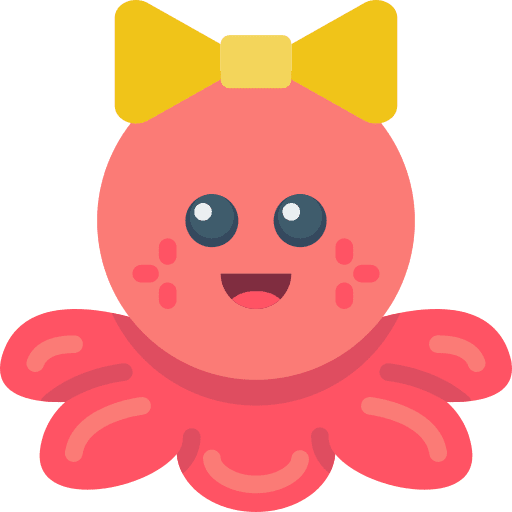 Octopus child cute girly icons icon