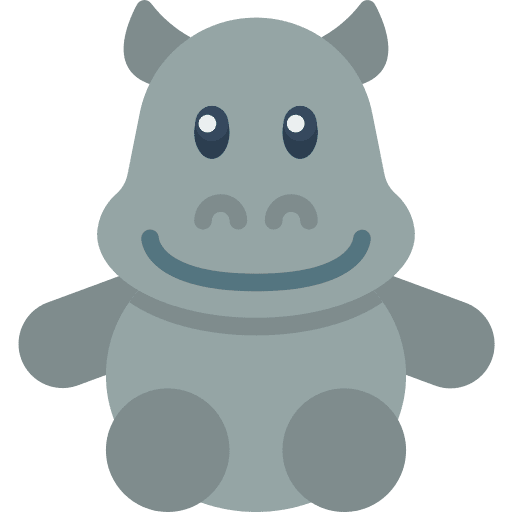Hippo toy hippopotamus kid and baby icon