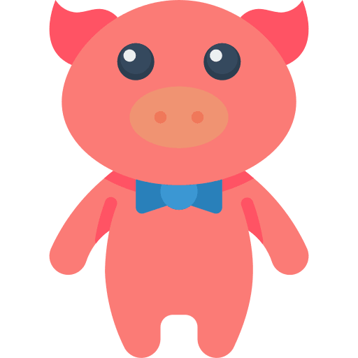 Pig kid and baby farm pig icon