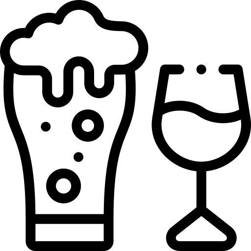 Glass alcoholic drink pint drink icon