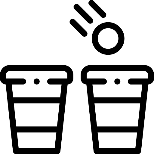 Beer pong ball sports and competition glass icon