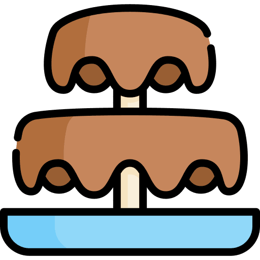Chocolate fountain food wedding sweet icon