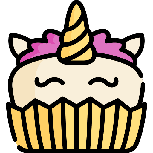 Cupcake bakery birthday unicorn icon