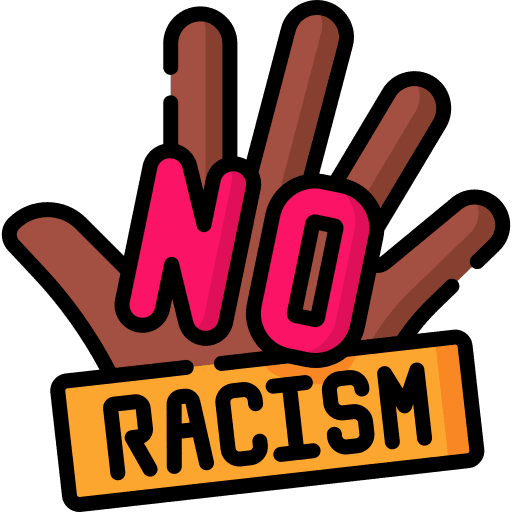 No racism tolerance equality hand icon