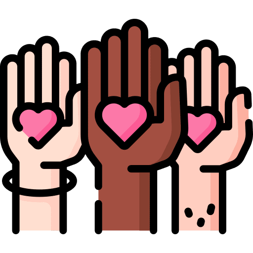 Unite hand raise hand diversity icon