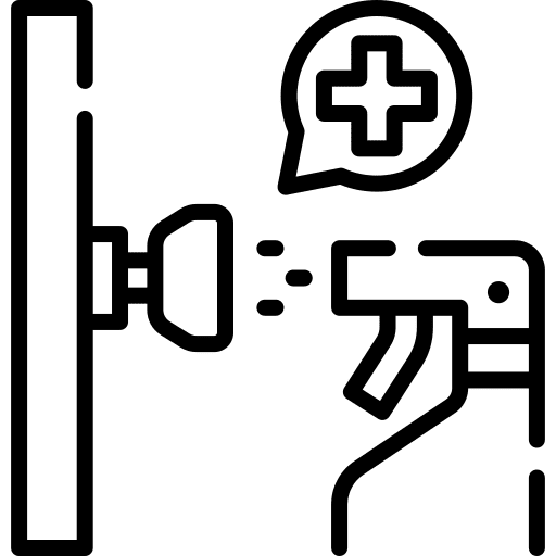 Disinfection disinfectant door knob door lock icon