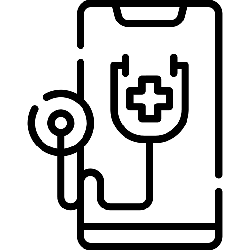 Online smartphone first aid emergency call icon