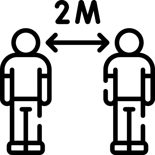 Social distancing 6 feet distance coronavirus icon