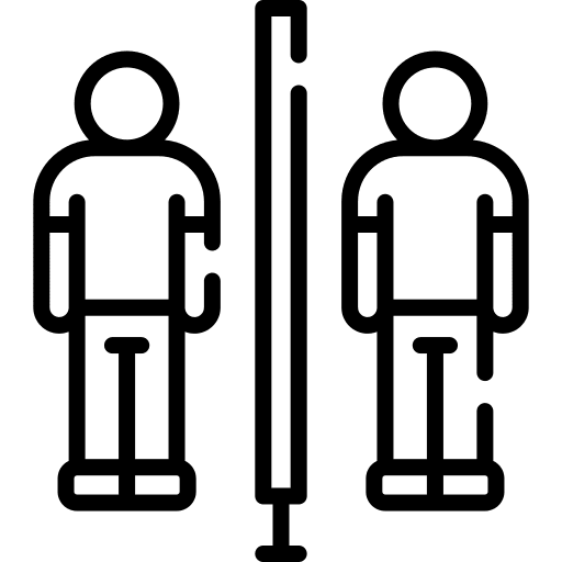 Social distancing face barrier coronavirus icon