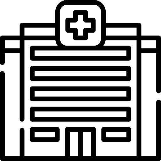 Hospital health clinic build architecture and city icon