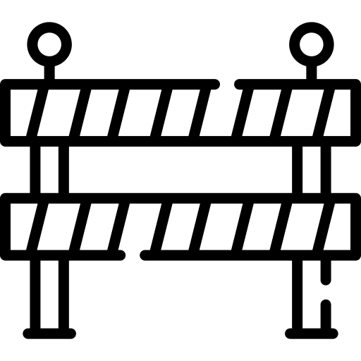 Barrier security warning road barrier icon