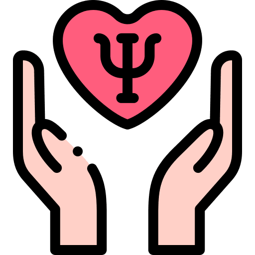 Mental health psychology selfcare heart icon