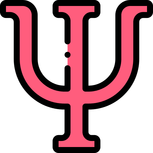 Psychology typography greek symbol icon