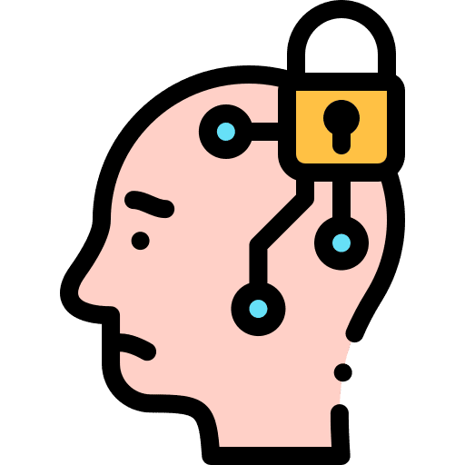 Locked head mind healthcare and medical icon