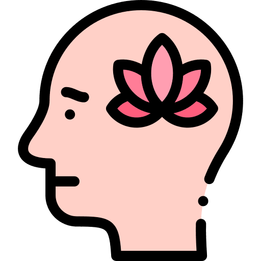 Brain flower psychology meditation icon