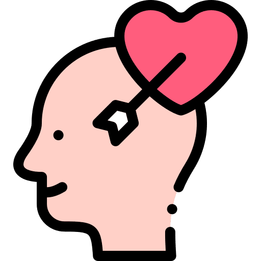 Love head psychology love and romance icon