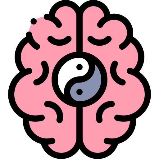 Yin yang medical psychology mental icon