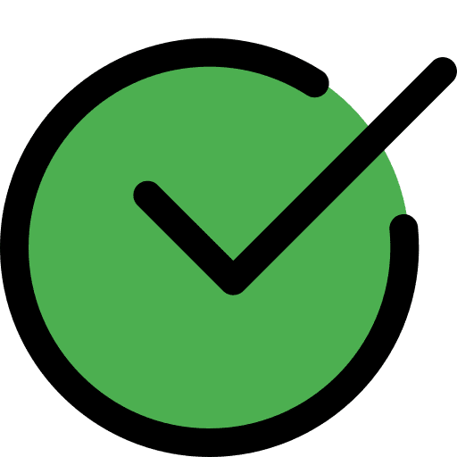 Correction v green check haken icon