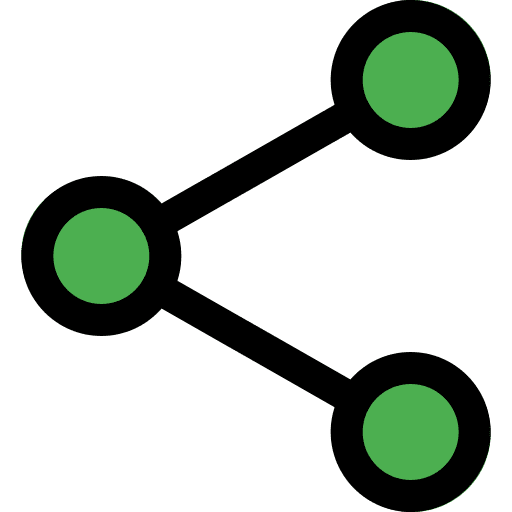 Sharing connector shapes social network icon