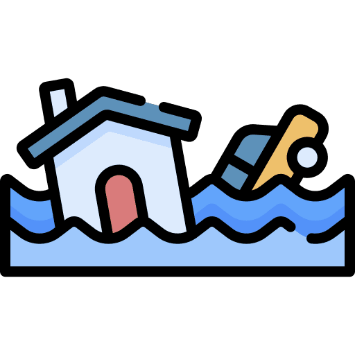 Flood insurance flood flooded house icon