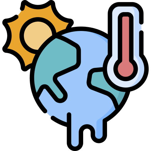 Global warming sun africa greenhouse effect icon