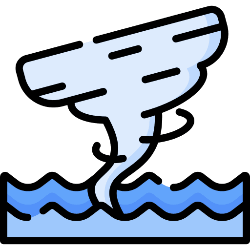 Hurricane nature windy sea icon