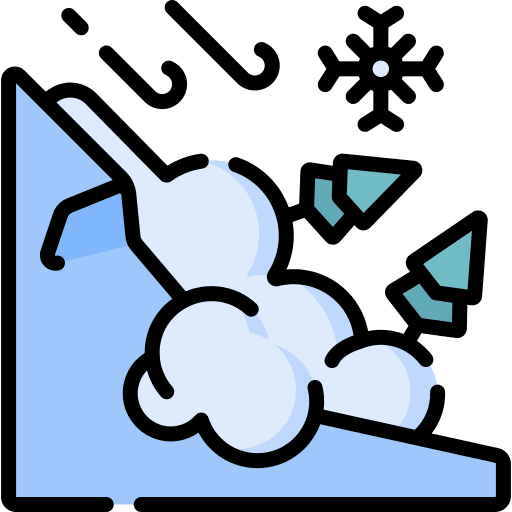 Snow avalanche winter season ice snow avalanche icon