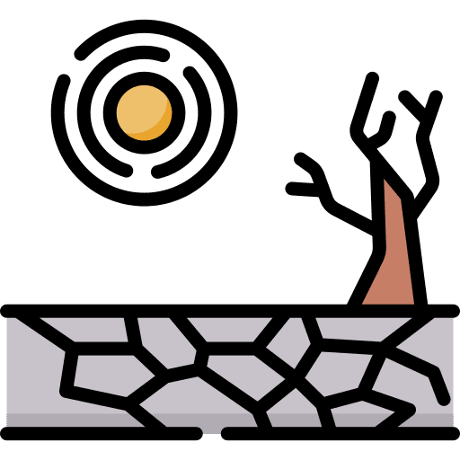 Drought disaster dry witted icon