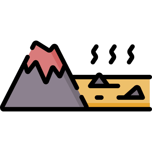 Lava mountain natural disaster volcano icon