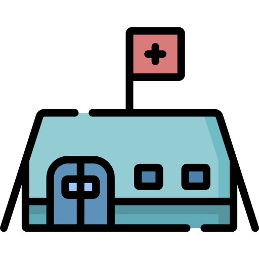 Shelter red cross healthcare and medical first aid icon