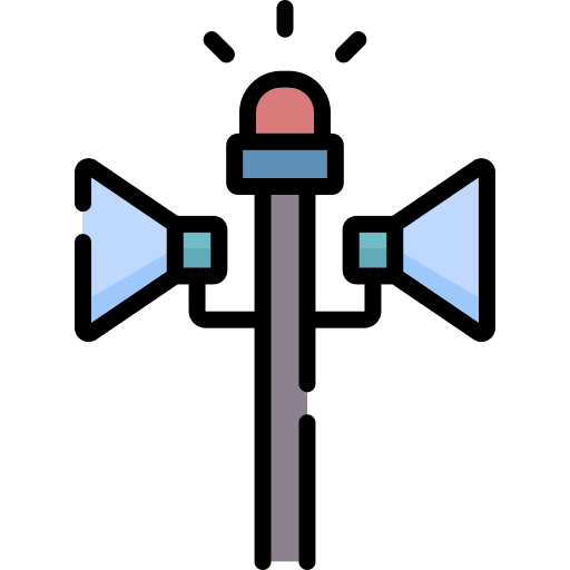 Warning siren security warning icon