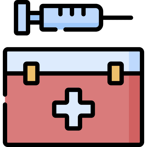 First aid kit doctor syringe medical icon